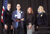 FFA Hall of Fame induction ceremony (l-r): Colorado FFA State President Antone Sellers, Inductee Ben Rainbolt, Colorado Commissioner of Agriculture Kate Greenberg, Colorado State FFA Executive Committee Member Abby Perez